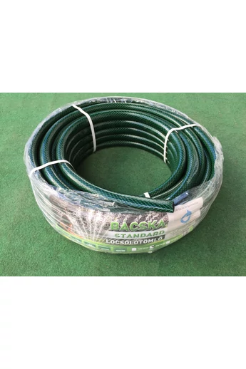 Locsolótömlő, szövetes, standard kivitel, zöld külsővel (slag)(öntöző cső) 1/2"-50 Fm.