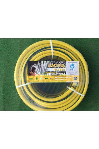 Locsolótömlő csavarodás mentes. (Sárga, zöld csíkkal) (slag) (öntöző cső) 1/2"-25Fm